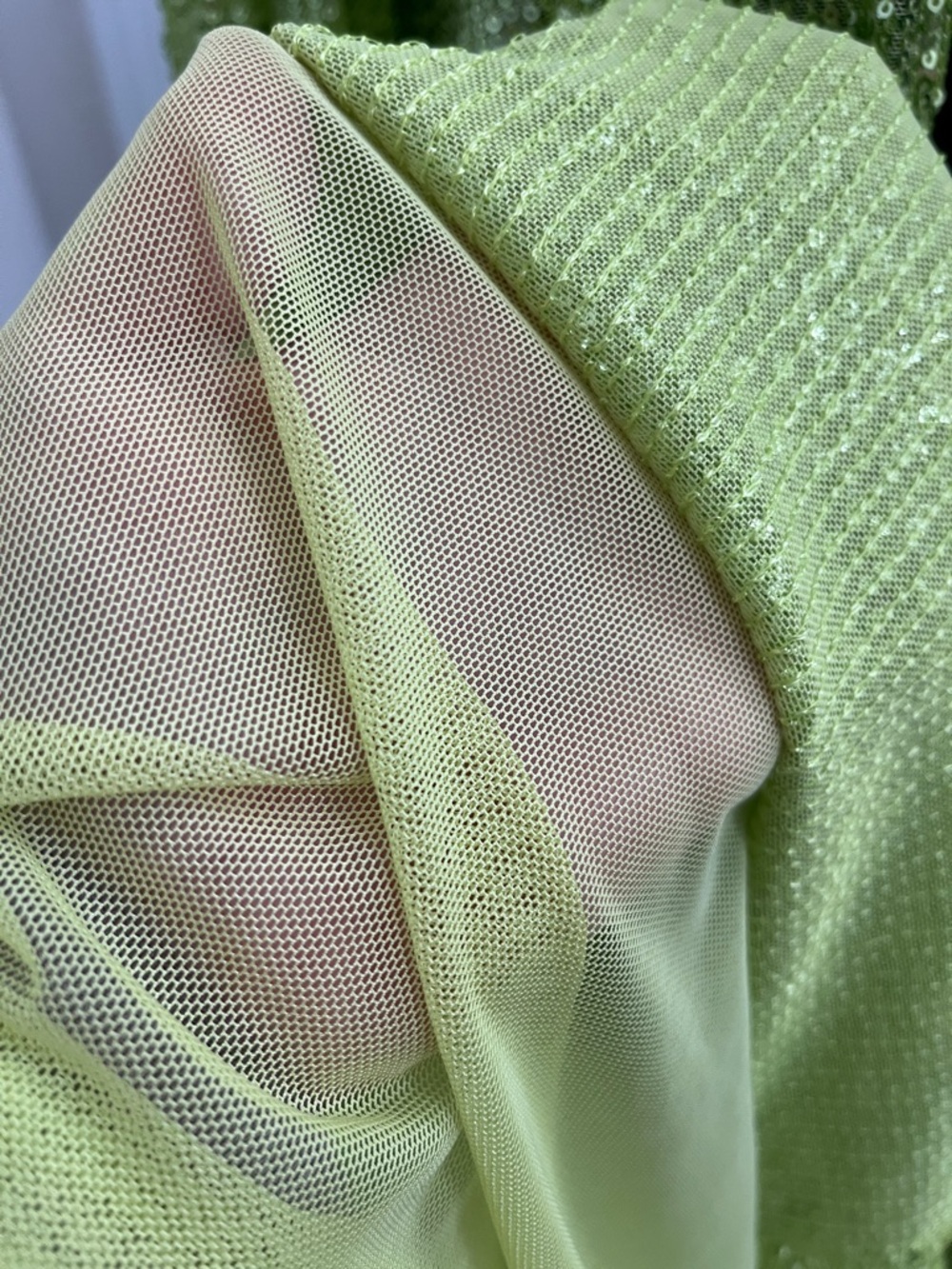 Anne Klein Lime Sequin Open Cardigan w/ Matching Tank - Picture 9 of 9